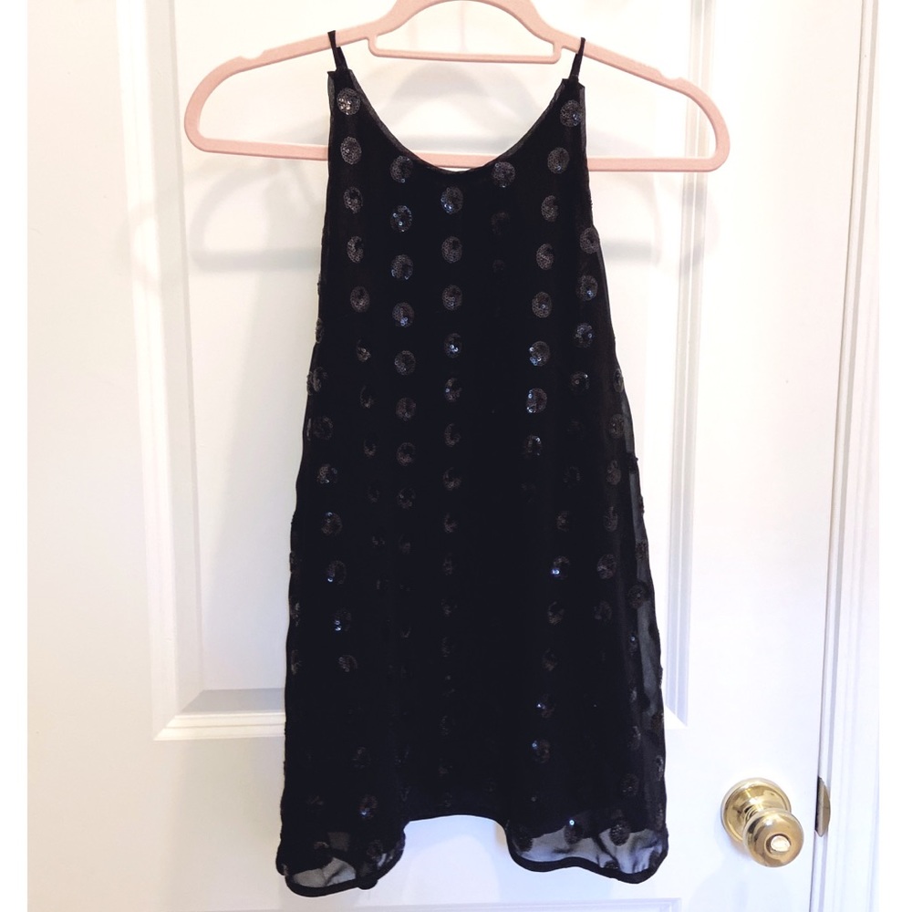 Milly Black Sequin Polka Dot Top